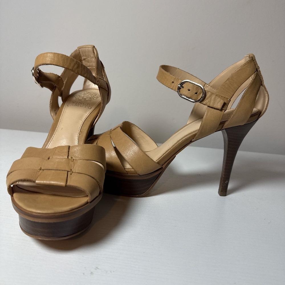 Vince camuto tan beige platform heels